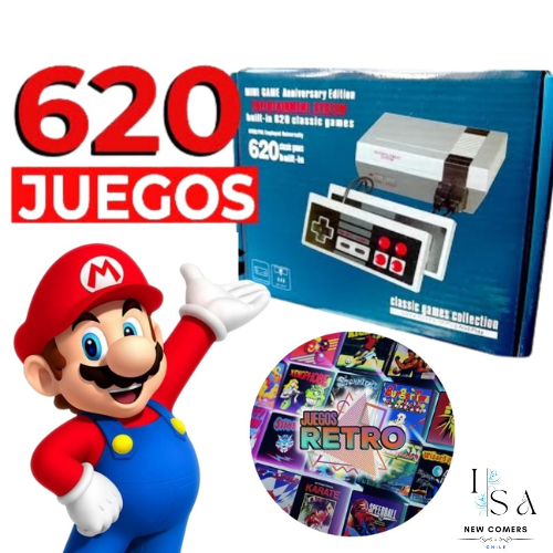 Consola de Juego Retro 620 Juegos 2 Mandos